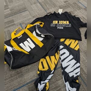 Pink set outfit and duffle bag 3 piece bundle